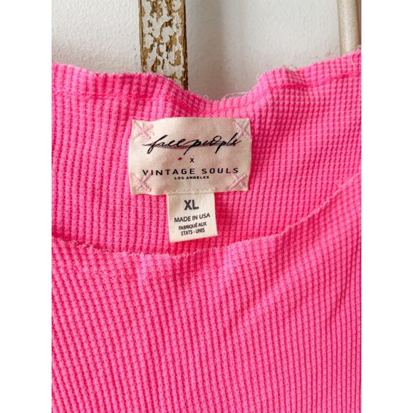 NEW Vintage Souls Free People Neon Pink Solid Vortex Maxi T-Shirt Dress - XL - Picture 3 of 7